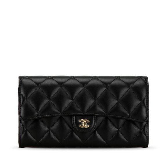 CHANEL Black Lambskin Leather Wallet - Picture 1 of 12